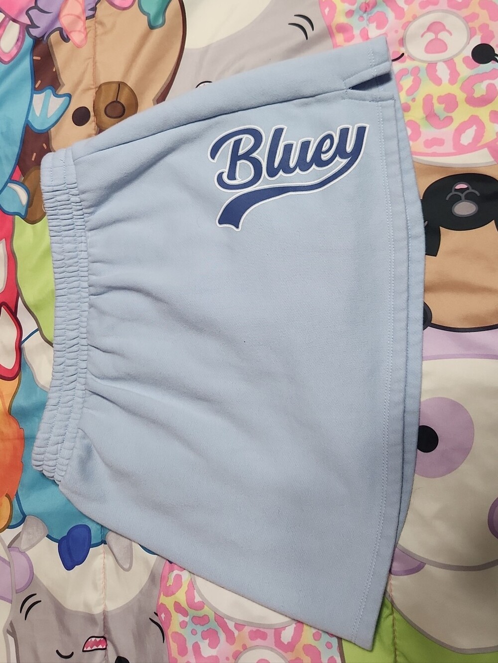 XL 14-16 Bluey Elastic Waist Skirt Skort Bottoms Girls Shorts Light Blue Disney